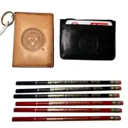 Set of 2 NWT Leather Univ of Pennsylvania ID Holder Key Chains with 6 Pencils