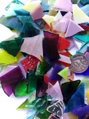 Leadlight glass offcuts for mosaic or glass crafts-Assorted mix 500g