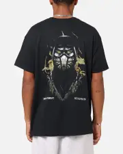 [GOAT CREW] Goat Crew X Mortal Kombat Scorpion Fire T-shirt Black - Size XL XL Black