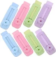 VILLFUL 8Pcs Adorable Retractable Erasers for School Colored Sliding Erasers for Students Safe Materials Clean Tidy Books for Exams and Office Use