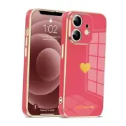 for Case for Women Girls, Luxury Fashion Plating Case iPhone 12 Mini Plated-red