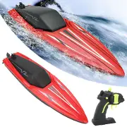 (Red)2.4Ghz High Speed RC Racing Boat Simulation Remote Control Speedboat MN