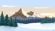 Landscape nature pixel art pixelated pixels mountains Custom Gaming Mat Desk