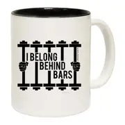Gym Bodybuilding I Belong Behind Bars Dumbell Mug Cup