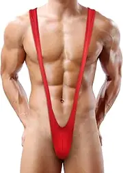 [ROSVAJFY] Men's Sexy Elastic Thong, Underwear String Thong, Thong Strap Body, Hot Suspenders Borat Mankini, Beach Swimsuit, Male Underpants Clubwear
