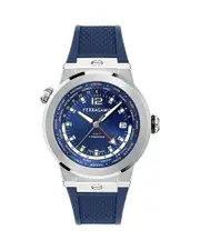 Ferragamo F-80 Gmt Worldtime Silicone Watch, 43mm