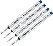 4 Pack - Schmidt P8126 Short Version at 3.88" Capless Rollerball Refill - Blue