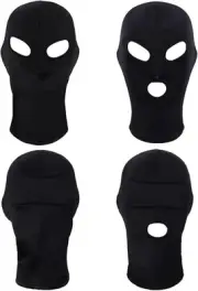 4Pcs Full Cover Spandex Mask Open Eyes and Mouth Elastic Breathable Zentai Hood