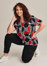 [Taking Shape] Taking Shape Cotton Active Graphic T-shirt Size 16 in Print - Plus Size Women's Clothing Print