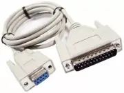 Null Modem DB9F to DB25M 10ft PC Serial Cable PCM-1970-10 28AWG / VW-ISC / 2464