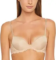 [Calvin Klein] Women's Seductive Comfort With Lace Demi Bra, Bone, 12 D