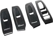HAIJIU Fit for Subaru Outback Legacy 2020 2021 Car Window Lift Switch Panel Cover Trim Decor Frame Accessories Carbon Fiber, 4PCS