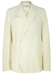 JW Anderson Pinstriped Wool-blend Blazer - Ivory - 10 (UK10 / S) 10 (UK10 / S)