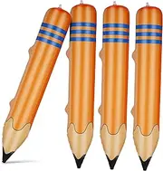 BCOATH Inflatable Pencil Balloons Giant Pencil Props 4 Pack Fun Decor for School Events Random Color
