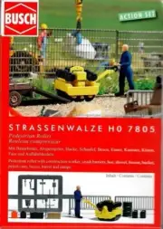 HO 1/87 Busch # 7805 Roller Compactor with Figure and Accessories