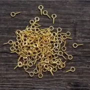 100PCS/LOT MINI SCREW EYE PINS THREADED HOOKS EYELETS CLASPS JEWELRY MAKING ACCE