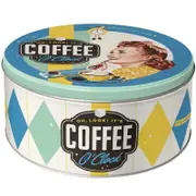 Large Round Coffee O'Clock Storage Tin 3.3ltr by Nostalgic Art