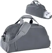 Travel Duffel Bag for Men Women Sports Tote Gym Bag Shoulder Weekender Overnight Bag with Wet Pocket & Shoe Compartment, Dark Grey