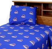College Covers Everything Comfy Boise State Broncos Full Sized 4 Piece Sheet Set, Team Color Background, 1 Flat Sheet, 1 Fitted Sheet, 2 Pillowcases