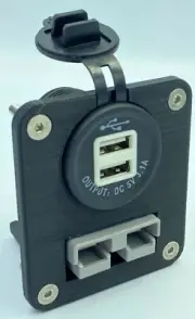 50 Amp Anderson Plug & Dual USB Socket Flush Mount Face Plate