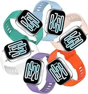 Compatible with Xiaomi Watch Strap Xiaomi Redmi Watch 5 Active/5 Lite, Pack of 6 Soft Silicone Sport Replacement Wristbands Compatible with Xiaomi Redmi Watch 5 Active/5 Lite Men Women
