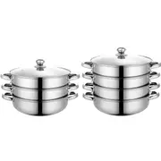 Toque Stainless Steel Steamer Meat Vegetable Cookware Kitchen Pot Tool 3/4 Tier