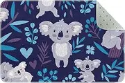 Door Mat, Outdoor Indoor Doormat, Durable Floor Mat Non Slip Rug, Front Doormat for Entryway, Patio, Koala Cartoon Animal Tropical Plant