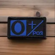EMS Blue Black Blood Type O+ Positive Patch Fits For VELCRO® BRAND Loop Fastener