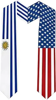 [Ruchikaj] 2025 Uruguay Flag and USA Flag Graduation Stole Graduation Sash for International Student (Baccalaureate Gown and Hat Not Included), Uruguay and Usa