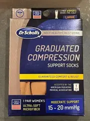 Dr. Scholl’s Women's Graduated Compression Support Socks Beige Large (8-10.5)