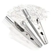 24Pcs 51mm Metal Alligator Clip Spring Clamps test line Crocodile Clip Silver...