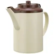 TST612ST/BR Double Wall Teapot with Tether, 16oz, Stone/Brown