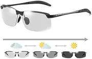 [Bwexxt] Gray Polarized Photochromic Sunglasses UV400 Sports Sunglasses Day and Night Driving Glasses Ultra-Light Sun Glasses Eyewear for Women's Cycling Glasses and Goggles Sports