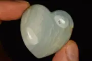 *AMAZONITE* Heart 4cm 42.7g Palm Stone Healing Soothing Negative Energy