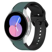 Nevenka 20mm Two Tone Silicone Sports Strap for Samsung Galaxy Watch 5-OliveGreenBlack