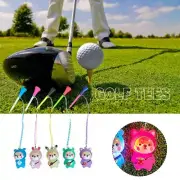 Golf Rubber Tees With Flashing Light Cartoon Prevent Ball loss Golf Holder Y6O6