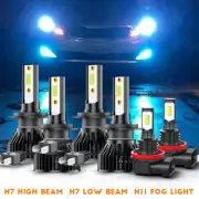 For Smart Fortwo 2008 2009-2015 Combo 6x LED Headlight Fog Light Bulbs Kit Blue