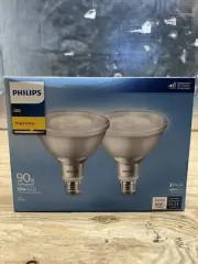 2-pack lot Philips 90W Equiv Bright White PAR38 LED Floodlight Light Bulb 10W