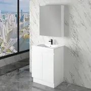 600-1500mm*820*450mm ABS Less Polyurethane Moisture Resistance Gloss White Freestanding Vanity With Legs