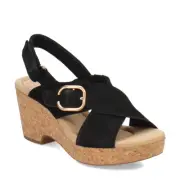 Women's Clarks, Giselle Dove Sandal 26177142 Black Nubuck