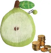 [Generic] Wool Felt Wallet - Pear Wool Felt Purse Bag - Pear Coin Bag Orange Coin Storage Purse Felted Wallet Animal Wool Felt Small Wallet