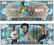 Wolverine Comic Book Character Commemorative Novelty Million Bill with Semi Rigid Protector