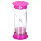 40 Min Sand Timer, Round with Plastic Cover, Count Down Sand Clock Glass Pink
