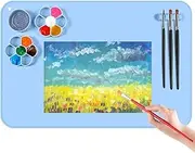 Silicone Painting Mat Silicone Art Mat with Cup Brush Holder Non-deformable Erasable Washable Craft Mat Art Mat Kids Drawing Pad for Resin, DIY, Clay,Painting