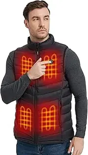 [Foiueyga] Heated Gilet for Men Women, Electric USB 8 Zones Heating Vest Lightweight Heated Vest for Winter Outdoor Warm, Not Include Battery