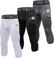 [SPVISE] Compression Shorts Men 3 Pack, Dry Fit Compression Underwear Spandex Running Shorts Mens Workout Athletic Short Pocket