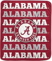 Pegasus Sports NCAA Alabama Crimson Tide Repeat Refresh Wordmark Fleece Blanket