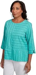 [Alfred Dunner] Nantucket Spliced Texture Jaquard Cotton/Rayan/Polyester