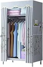 Polyester Portable Closets with Curtain Space Saving Clothes Storage Organizer Lightweight Storage Organizer for Bedroom