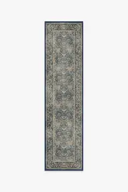 75' x 305' | Machine Washable Runner Rug | Kid & Pet Friendly | Indoor Rug | Honeysuckle & Tulip Indigo Rug by Morris & Co. | Ruggable